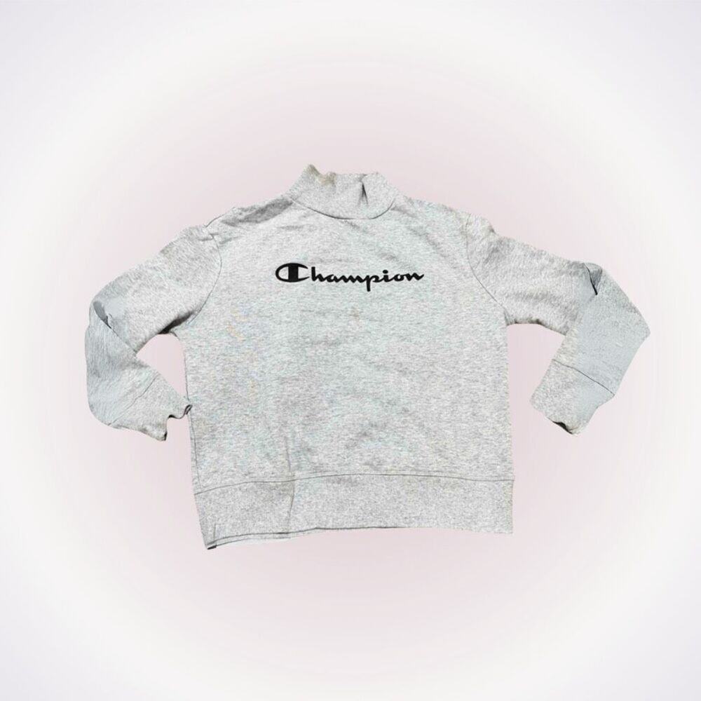 Champion Heather Gray Mock Neck Pullover | Sz S